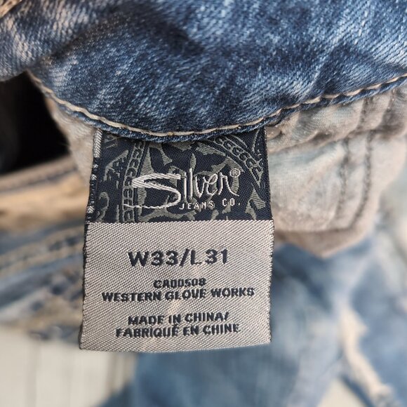 Silver Jeans Co. Suki Flap Slim Distressed Blue Denim Jeans – Women’s W33 L31 - Picture 9 of 14